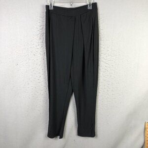XD Xenia Design Pants Womens M Black Knit Tapered Pleated Pull On Stretch Ankle